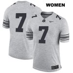 Women's NCAA Ohio State Buckeyes Teradja Mitchell #7 College Stitched No Name Authentic Nike Gray Football Jersey DI20V30NU